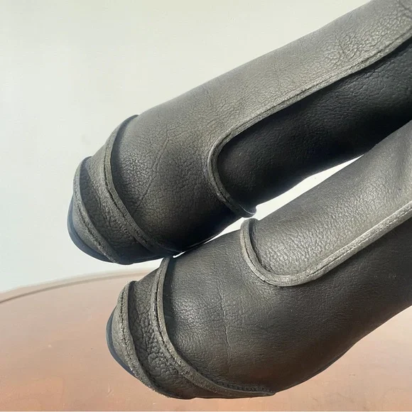 Trippen Black Pebbled Leather Wedge Ankle Boots | - Picture 5 of 8